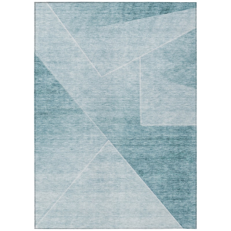 Machine Washable Indoor/ Outdoor Chantille Contemporary Abstract Rug