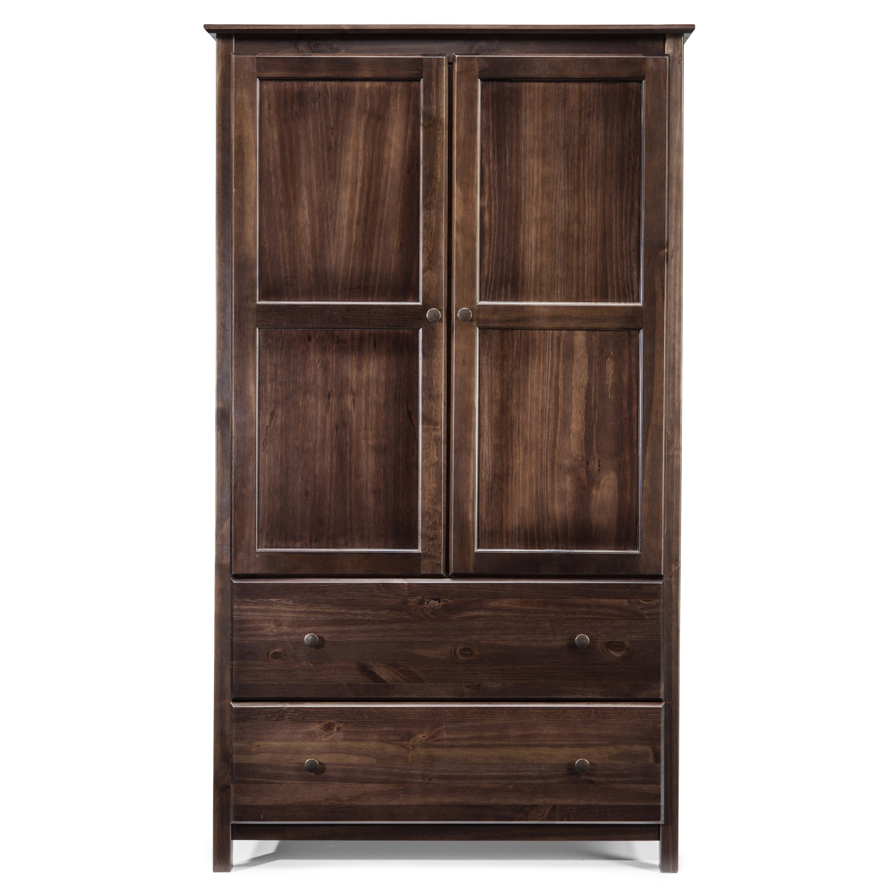 Grain Wood Furniture Shaker 2 Door Solid Wood Armoire 41x72x22