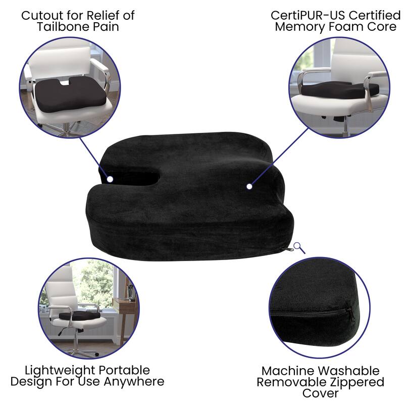 Contoured Office Chair Cushion Memory Foam