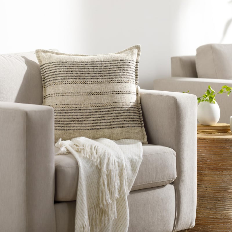 Artistic Weavers Salvatore Woven Throw Pillow - 18x18 Cover Only - Single Center Stripe
