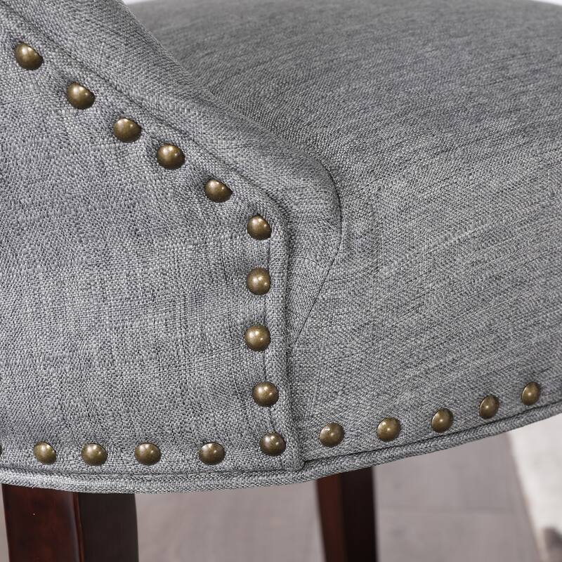 Fabric Wingback Dining Chairs Comfy Armless Accent Chairs Set of 2