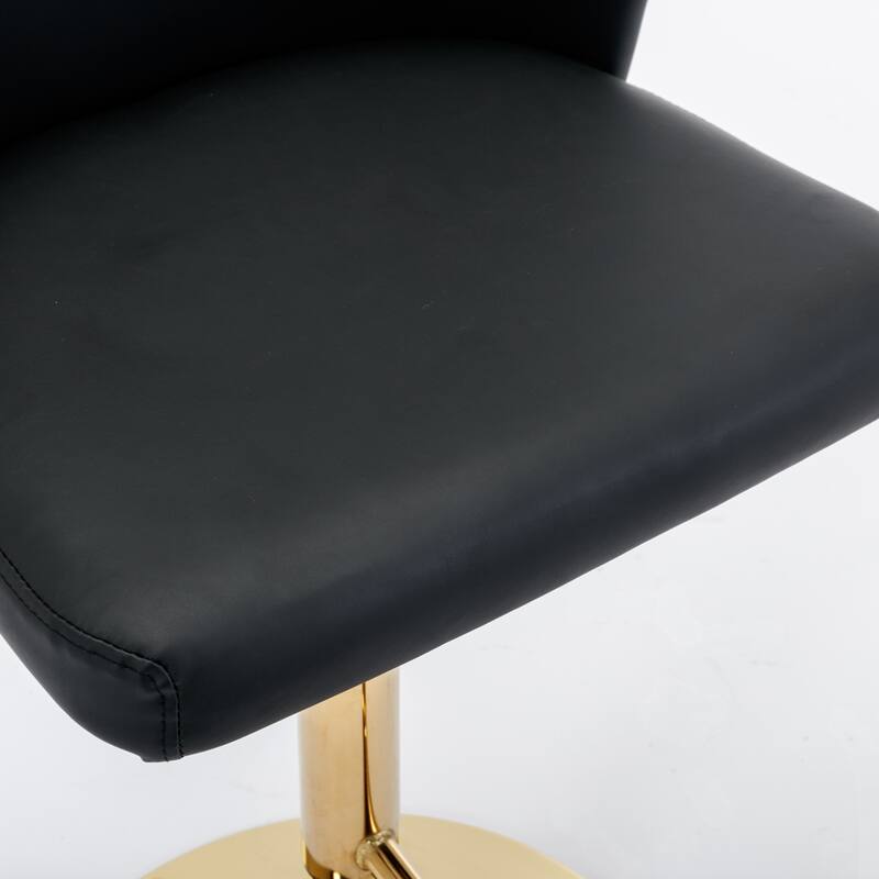 Modern Swivel Barstools, Tufted Back Upholstered Dining Chair, Leather High Bar Chair Adjustable Height, Set of 2