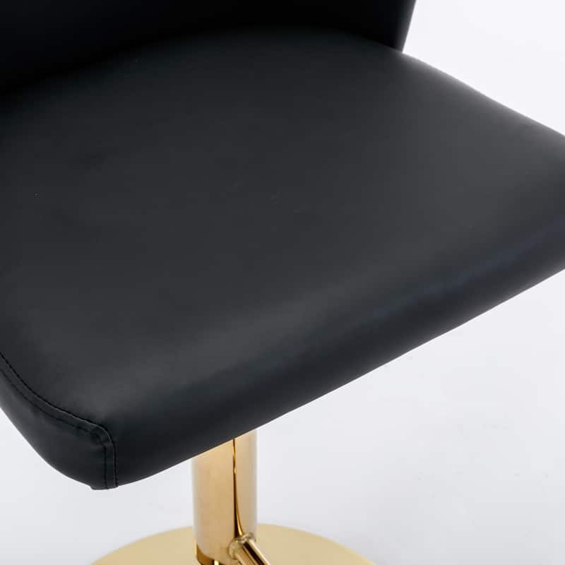 PU Upholstered Bar Stools Set of 2, Swivel Bar Stools with Adjusatble Height, Kitchen Island Chairs with Footstool