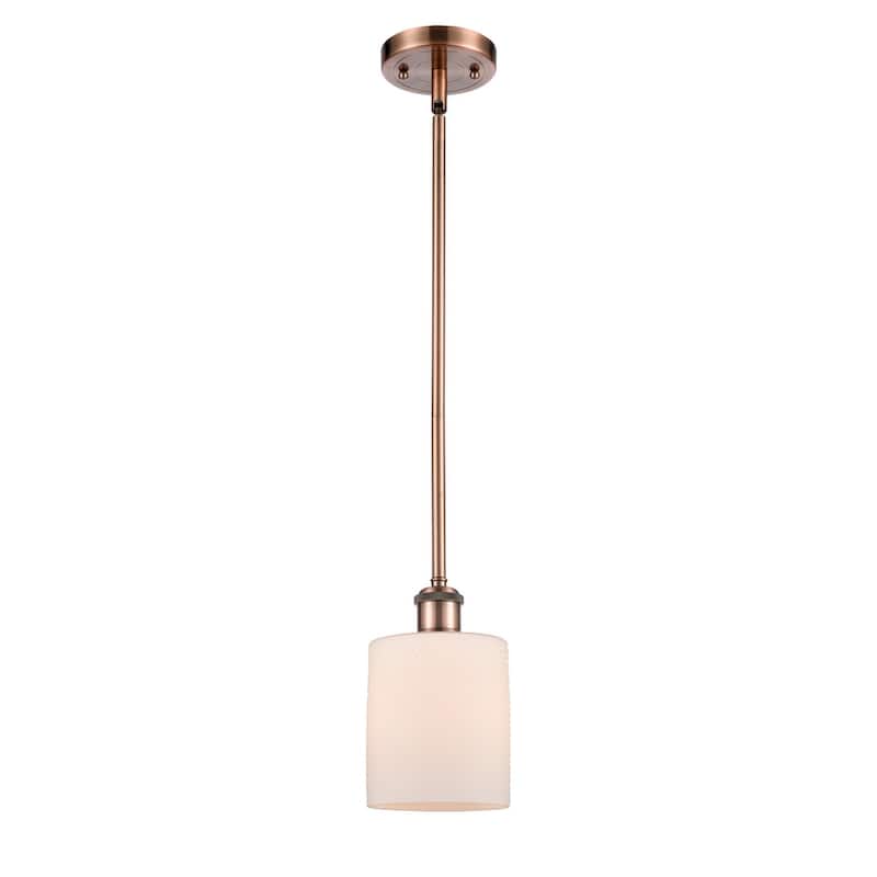 Innovations Lighting Cobbleskill 5" Wide Mini Pendant - Antique Copper / Matte White