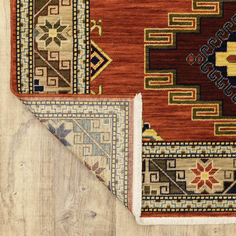 Style Haven Leander Tribal Medallion Fringed Wool Blend Area Rug