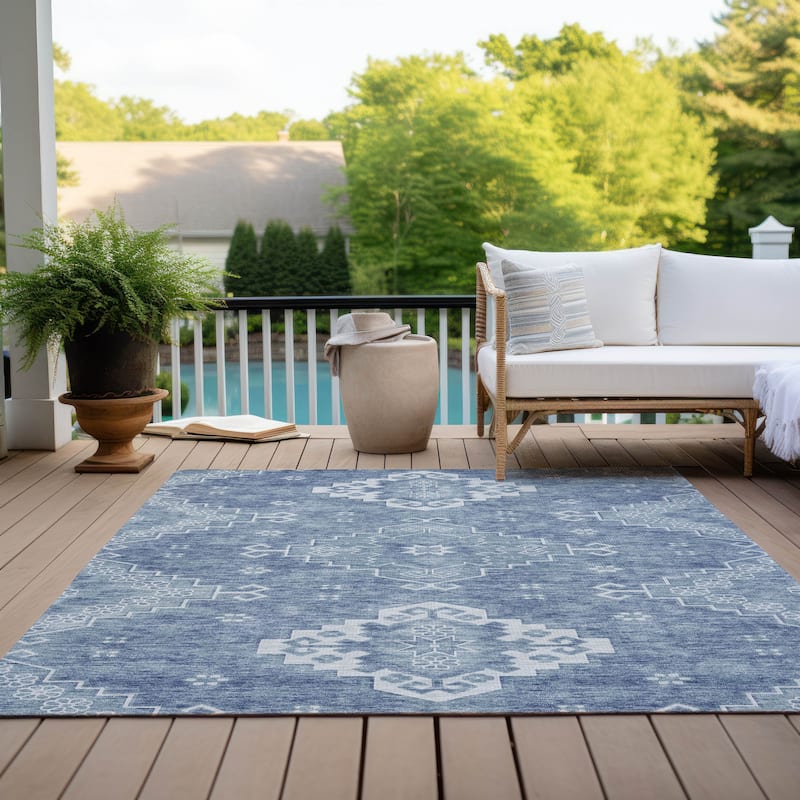 Machine Washable Indoor/ Outdoor Chantille Traditional Boho Rug