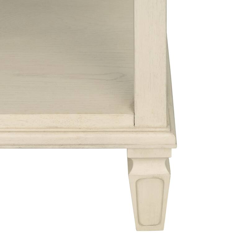 Victoria Bedside Table with Drawer and Open Shelf Antique Finish