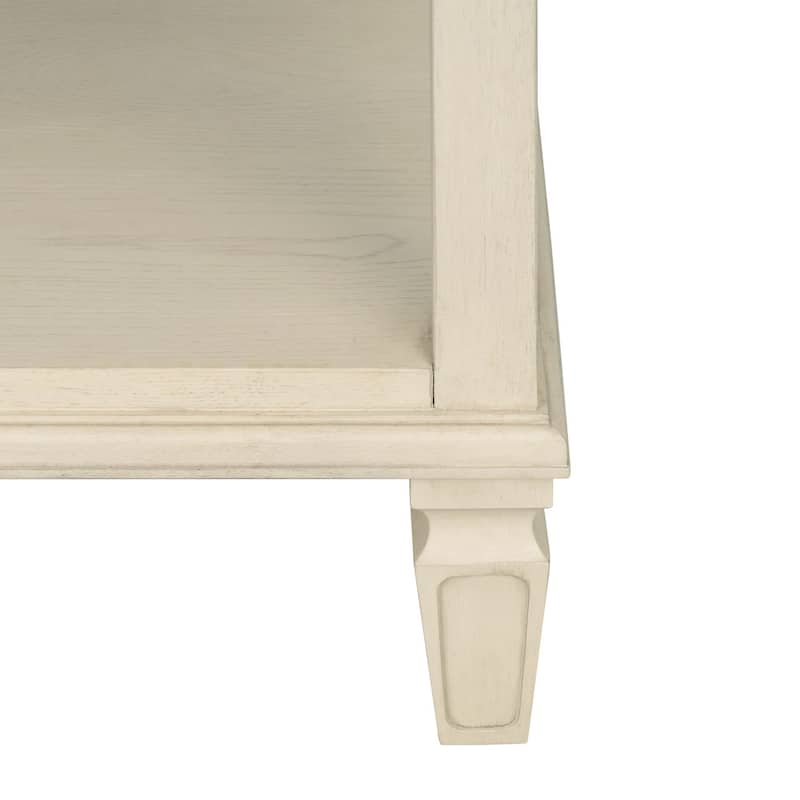 Victoria Nightstand Antique 1 Drawer and Open Shelf Solid Wood