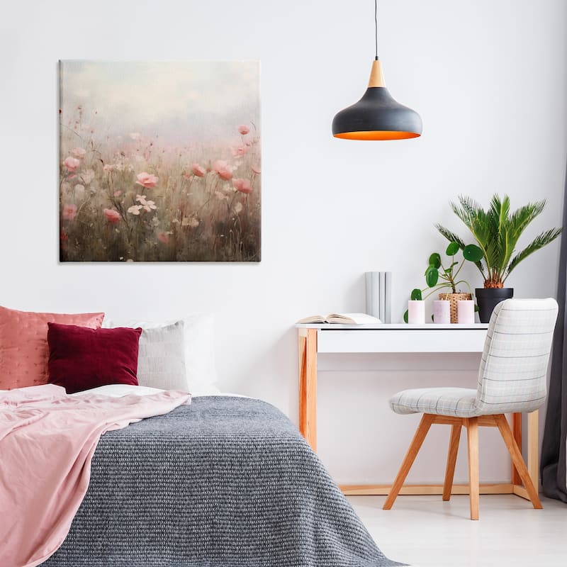 Stupell Blooming Pink Meadow Flowers Canvas Wall Art Design By Arlington Prints