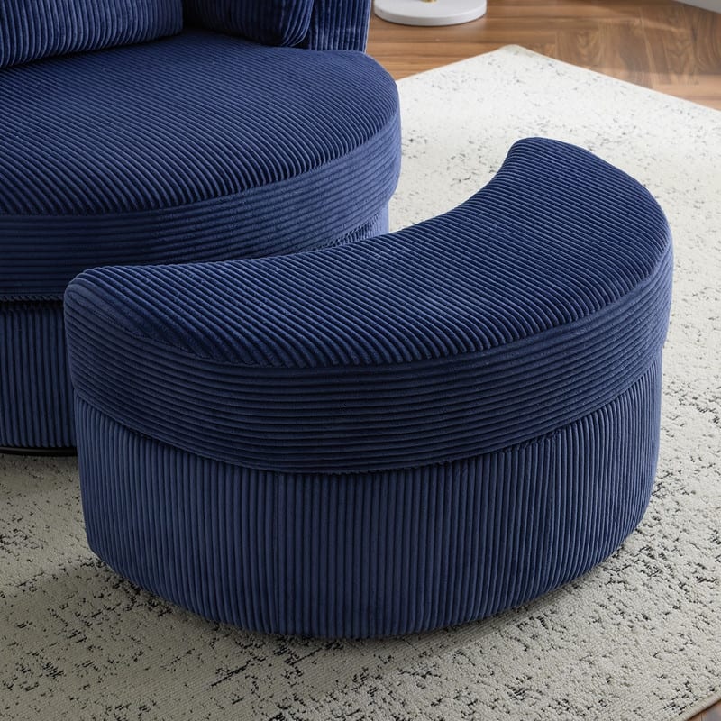 Velvet Crescent Wedge Ottoman