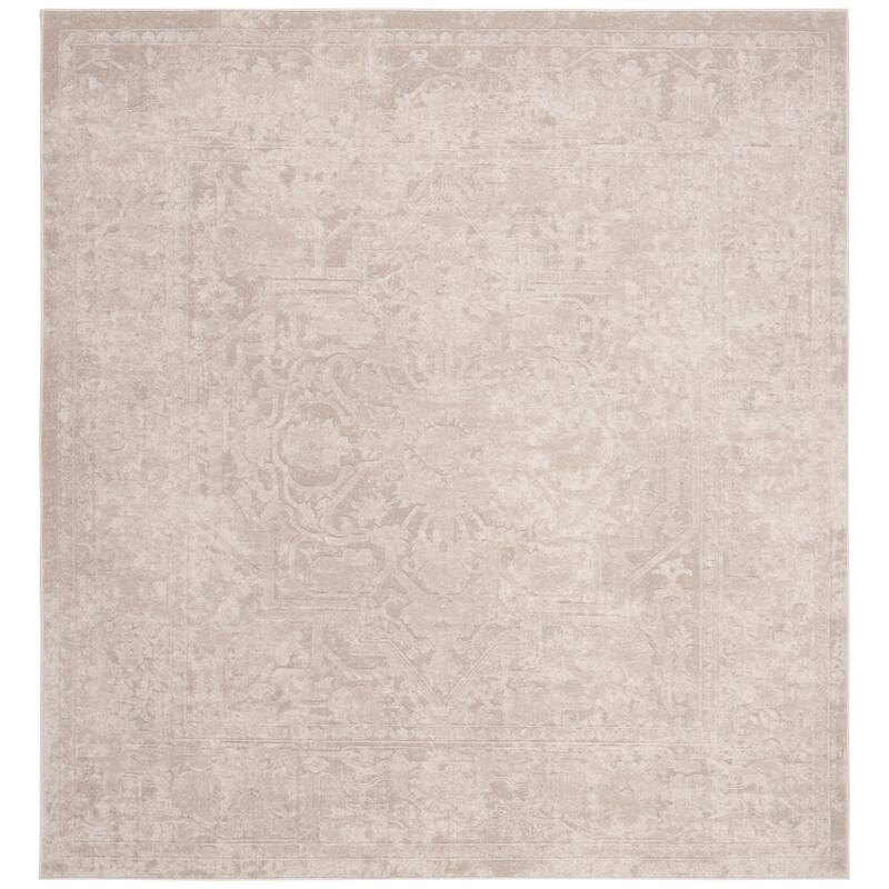 SAFAVIEH Reflection Gyda Modern Oriental Rug - 6'7" Square - Creme/Ivory - Square
