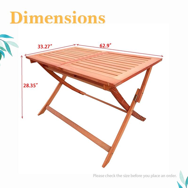 Foldable Outdoor Patio Dining Set/4 Chairs/1 Table,Teak Finish