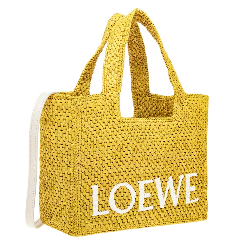 Loewe Small Font Tote in Raffia