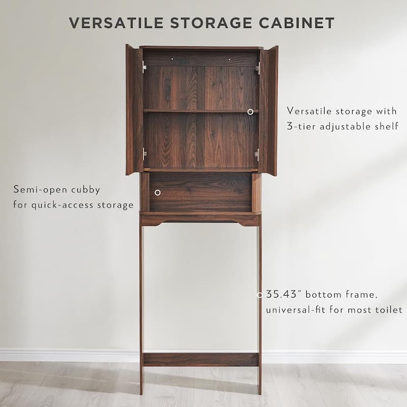 Modern Over The Toilet Storage Cabinet, Handle-Less Bathroom Cabinet - N/A