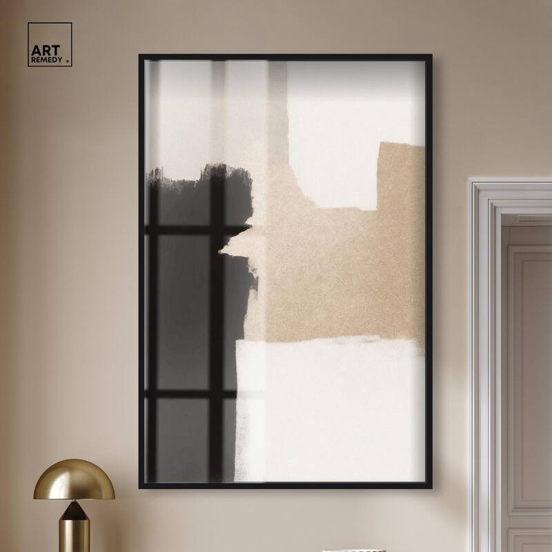 Beige and Black I Shadowbox by Art Remedy