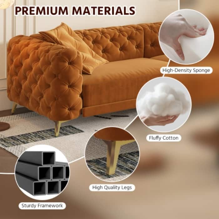 97.7" 3-in-1 Convertible Sleeper Sofa, Pull Out Sofa Bed with Ottoman, 4-Seater for Small Spaces & Apartments
