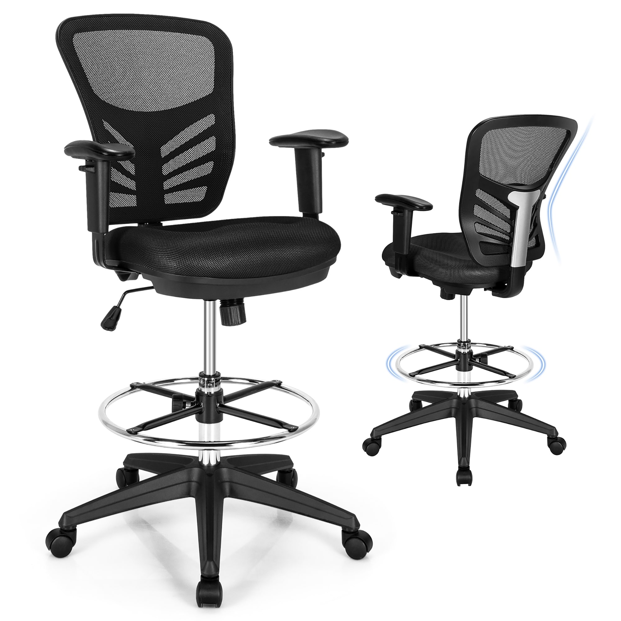 Tall rolling store office chair