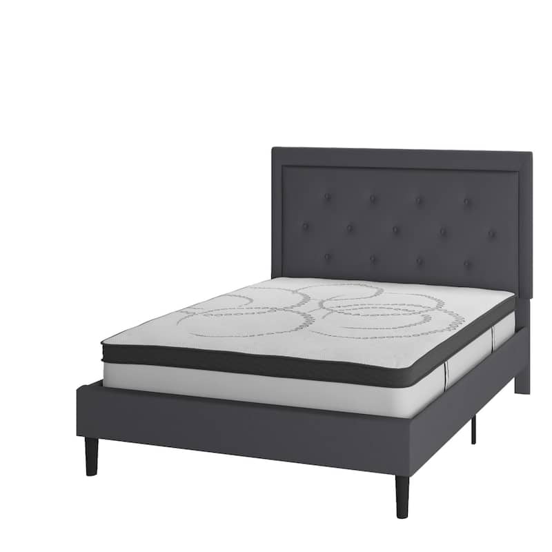 Tufted Platform Bed with 10in. Pocket Spring Mattress
