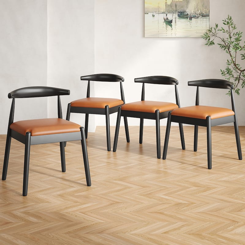 Weave Dining Chairs Set of 2, Mid-Century Modern Kitchen Chair with Solid Oak Frame & Handwoven Seat for Living Dining Room