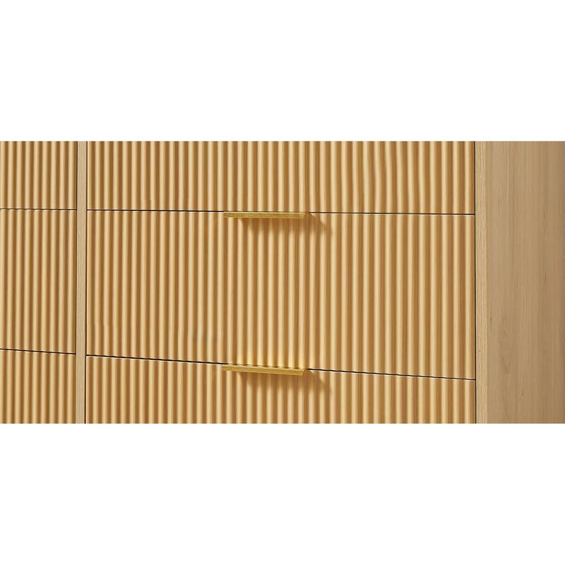 Double Dressers with Wavy Shape Drawers, Multifunctional Clothing Organizer, Accent Storage Cabinet with 5 Supporting Legs