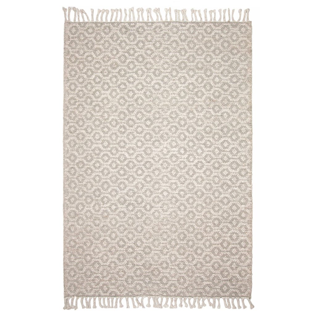 ECARPETGALLERY Braid weave Sienna Cream Wool Rug - 6'7 x 9'6