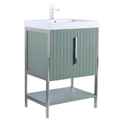 Fine Fixtures Serenity Modern Bathroom Vanity with White Gel Acrylic Top