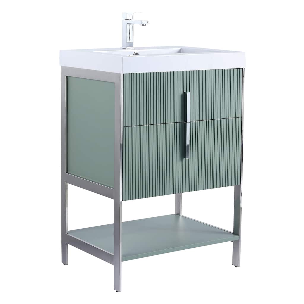 Fine Fixtures Serenity Modern Bathroom Vanity with White Gel Acrylic Top