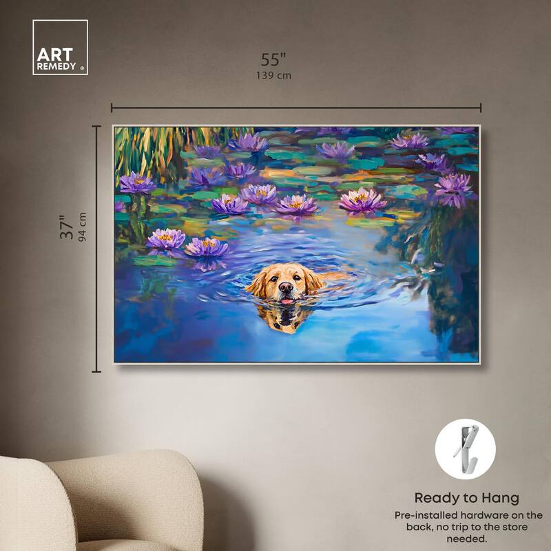 Watery Wag I Canvas by Art Remedy