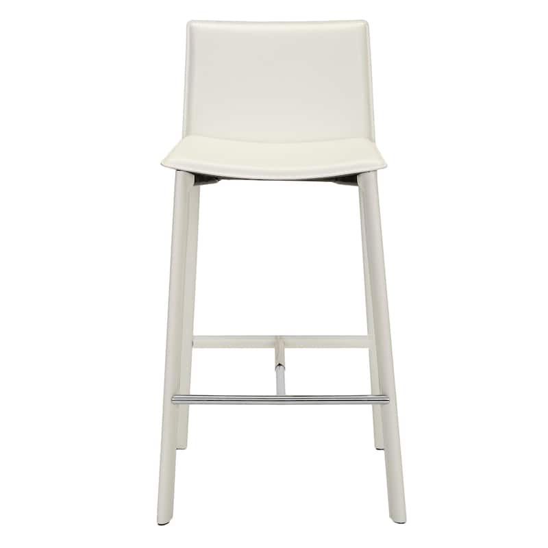 SAFAVIEH Marylou Faux Leather 29-inch Bar Stool (Set of 2) - 18.7" W x 19.7" L x 39.4" H - 19Wx20Dx39H - White