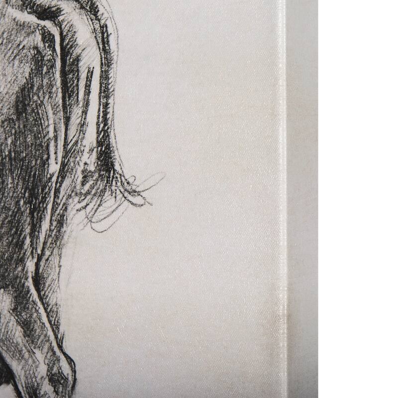 Old West Collection IV (Cow Sketch) (28 x 21) Canvas Art Print