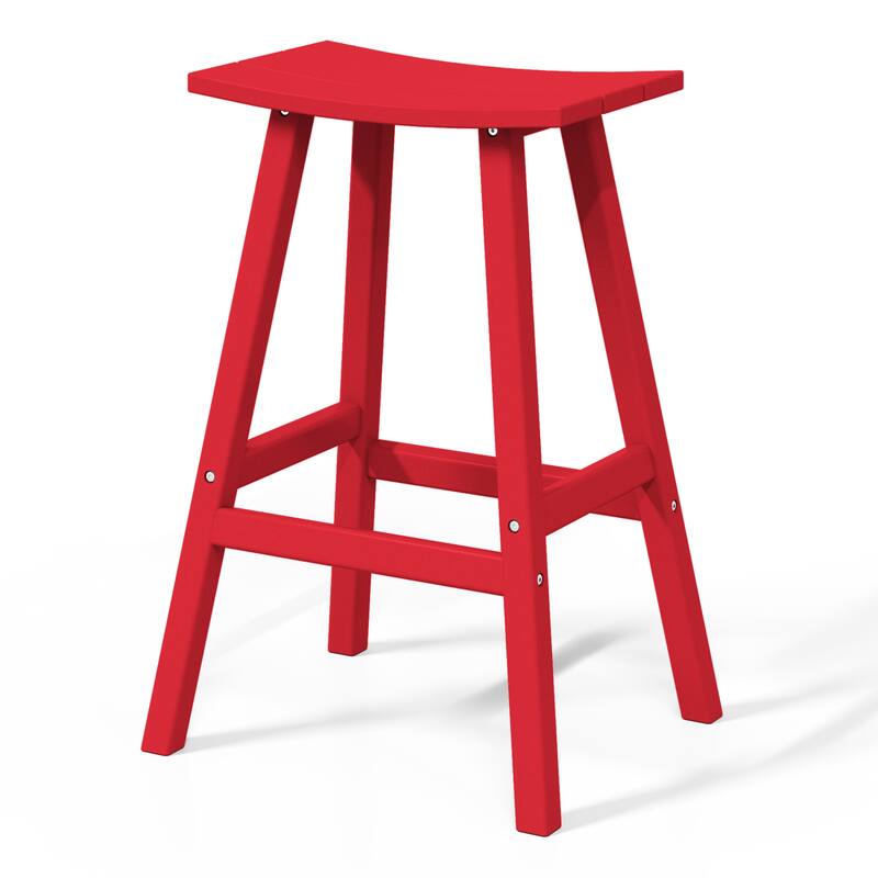 Laguna Hdpe All Weather Outdoor Patio 29" Saddle Seat Bar Stool (Set Of 3)