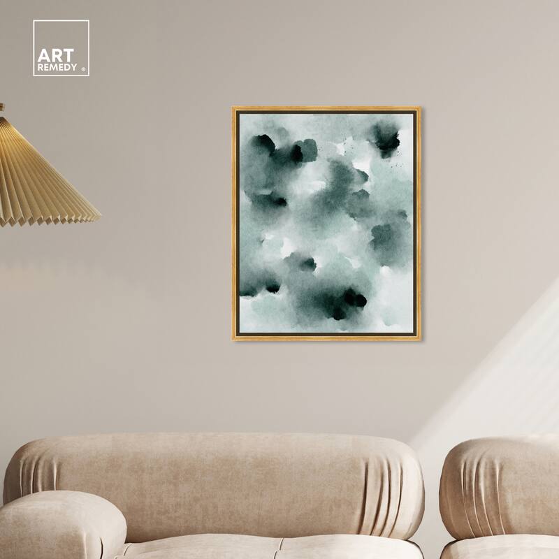 Art Remedy Diluted Smoke In The Snow Framed Watercolor Boho Abstracts