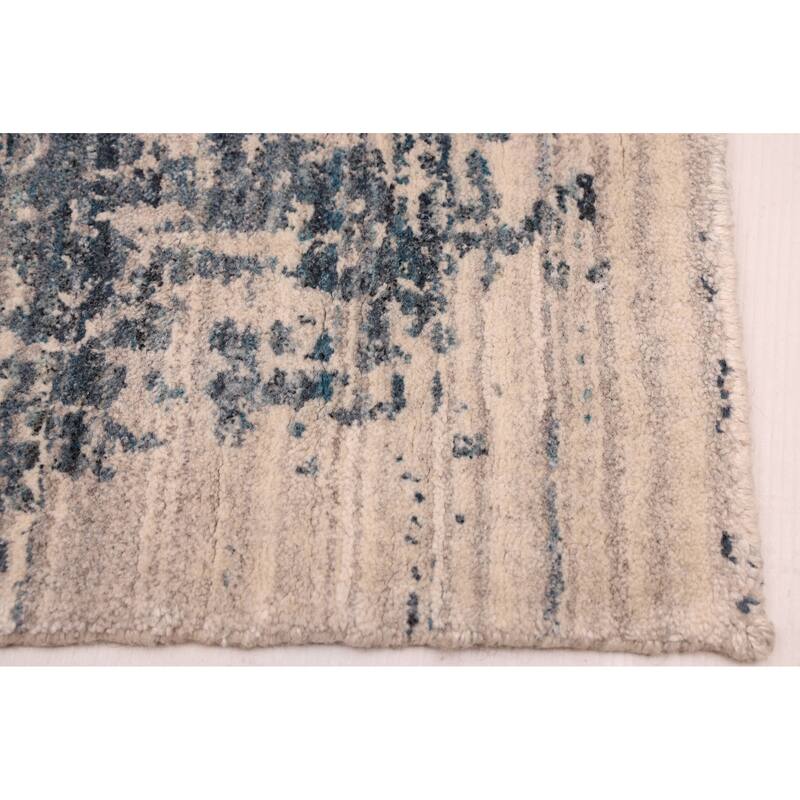 ECARPETGALLERY Hand Loomed Elysian Navy Wool Rug - 8'2 x 9'10