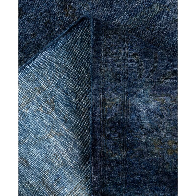 Overdyed One-of-a-Kind Hand-Knotted Area Rug - Navy - 4' 1" x 6' 1"