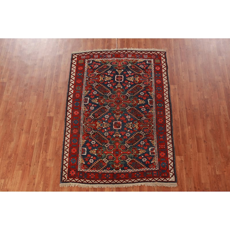 Vegetable Dye Anatolian Turkish Rug Hand-Knotted Wool Carpet - 4'4"x 6'5"