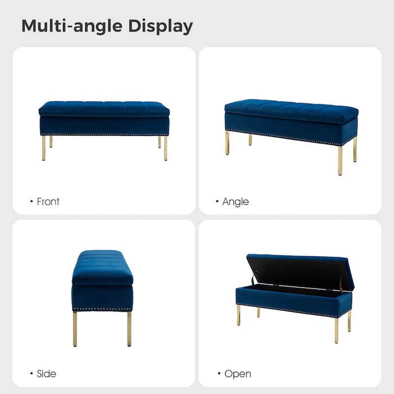 Egmont Contemporary Velvet Flip-Top Storage Bench by HULALA HOME