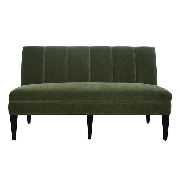slide 2 of 2, Harp & Finial Laren Banquette - Emerald Velvet Emerald