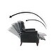 preview thumbnail 27 of 45, HULALA HOME Genuine Leather Nailhead Trim Pushback Recliner with Rolled Arms