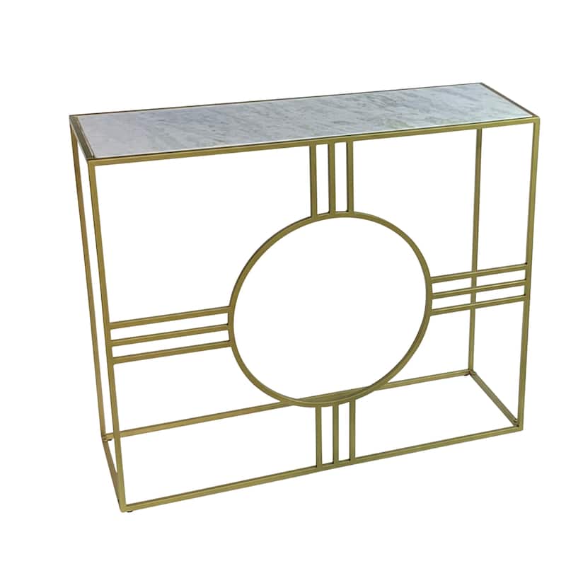 Carolina Living Marshall Console Table - White, Antique Gold