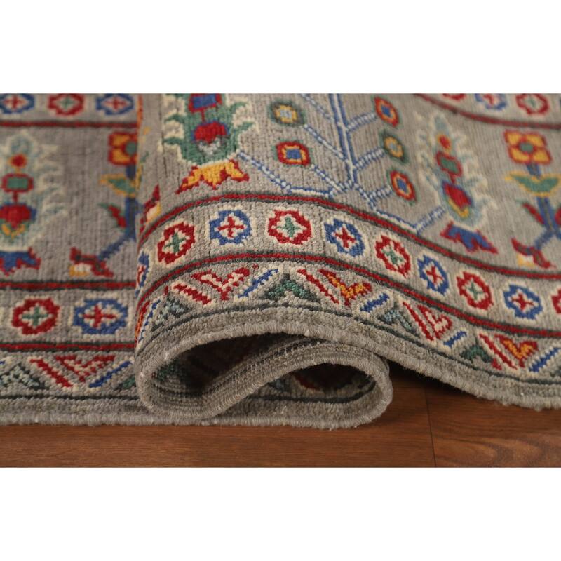 All-Over Gray Kazak Oriental Area Rug Wool Carpet - 8'4" x 11'4"