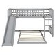 preview thumbnail 12 of 10, Grey Kids Bed Bunk Bed with Slide and Ladder, Twin Over Twin size for Bedroom