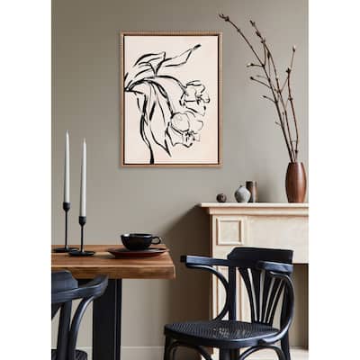 Kate and Laurel Sylvie Beaded LV Floral 3 Canvas by Valerie McKeehan