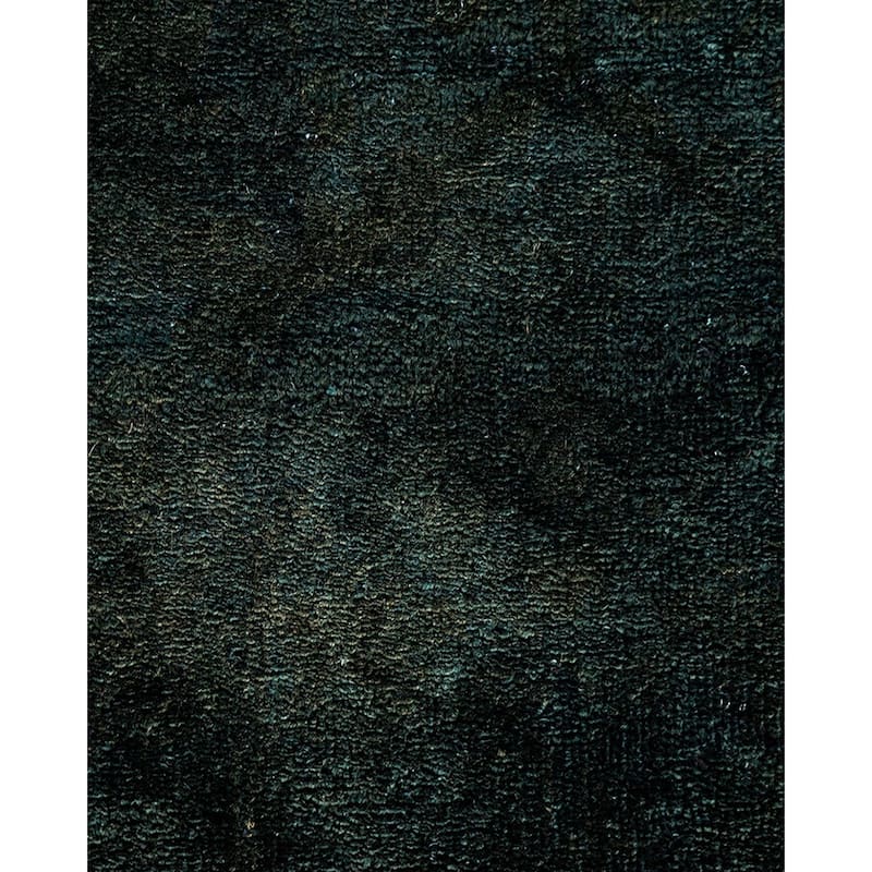 Overton Hand Knotted Wool Vintage Inspired Modern Contemporary Overdyed Green Area Rug - 12' 1" x 18' 2"