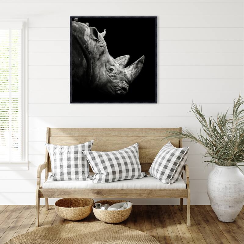 Rhino by Christian Meermann Framed Canvas Wall Art Print