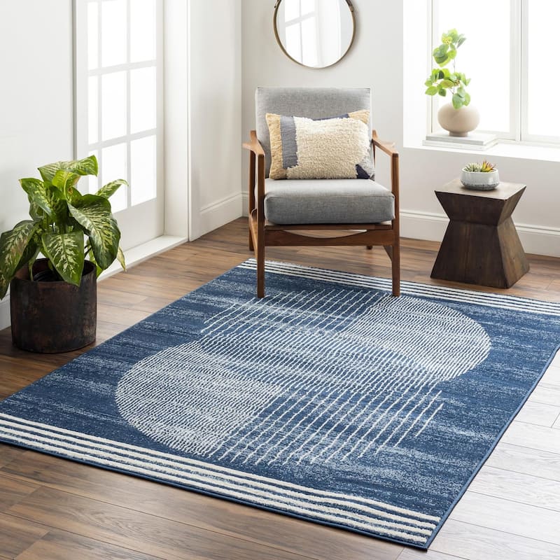 Livabliss Floransa Mod Geometric Area Rug - Dark Blue - 8' 11" x 12' 3"