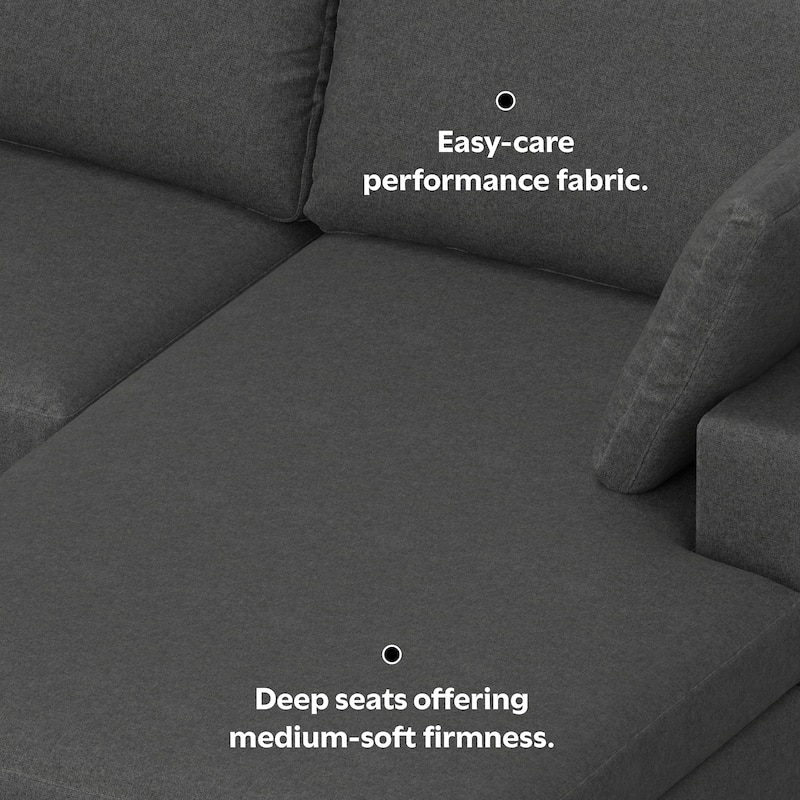 WYNDENHALL Roscoe Right-Facing Sectional in Tightly Woven Performance Fabric