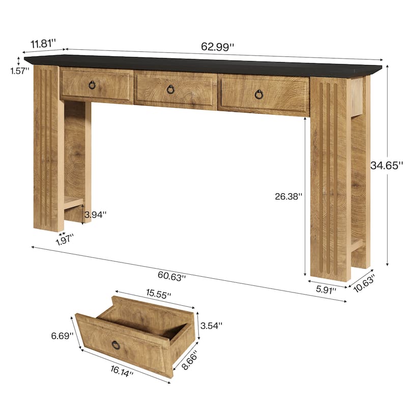 Console Table with 3 Drawers