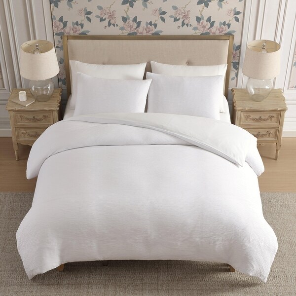 Laura Ashley Crinkle Textured Lightweight Reversible Duvet Cover