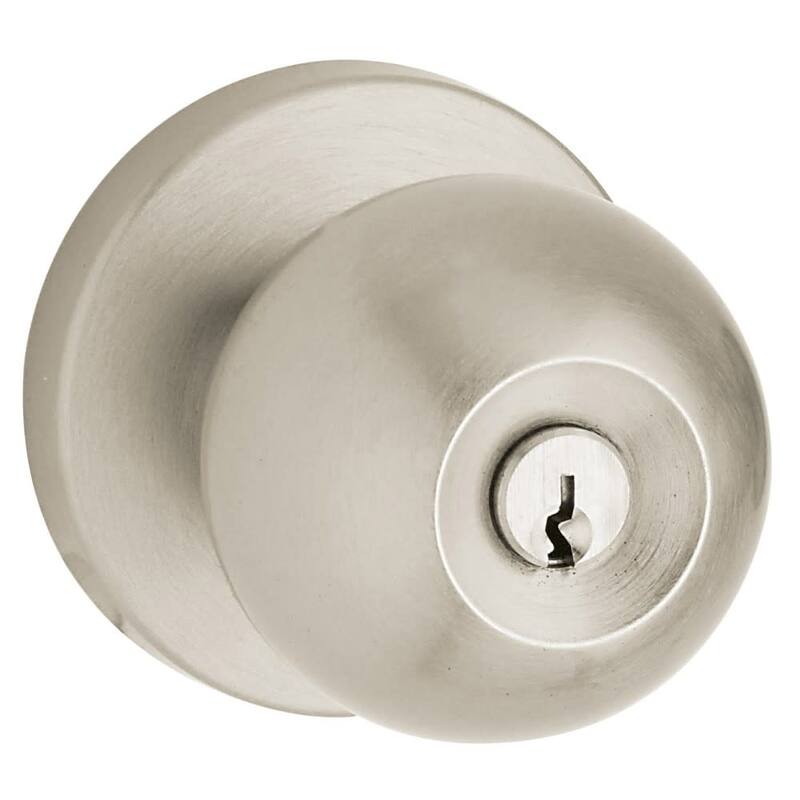 Baldwin Modern Style Keyed Entry Door Knob Set with Modern Rosette and