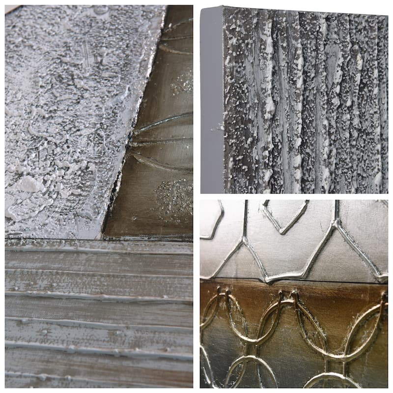 Stacked 1 Textured Metallic Hand Painted Canvas Wall Art
